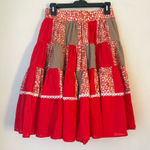 Vintage Fashion by Bettye Red Patchwork Western Skirt S Photo 0