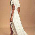 Lulus Heart of Marigold dress maxi party size S wrap white boho beach rehearsal Photo 3