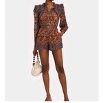 SEA NY Rosita 100% Cotton Ruffle Romper in Rust and Navy, size 8 Orange Photo 1