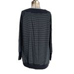 A pea in the pod  Maternity Striped Sweatshirt Black with White Stripe Crew Neck Photo 3