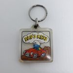 Vintage Smurfs Driving Car Dad's Keys Keychain Red Photo 1