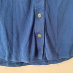 Antonio Melani Blue Button Down Shirt 100% Silk Minimalist Women's size Medium Photo 4