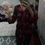 Vince Camuto Black and Red Floral Blouse Photo 0