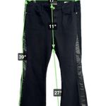 frame denim FRAME Le Pixie High Flare Black Jeans With Faux Leather Up The Sides Size 34 Photo 6