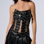 Akira Black Strapless Chain Detail Top Photo 0