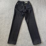 Vintage 90s Cache Womens 4 Black Denim Leather High Rise Straight Mom Jeans USA Photo 1
