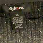 Style & Co. Dark Gray and Silver Knit Cardigan Black Size XL Photo 4