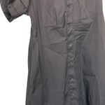 Chico's  L Black Cotton Poplin Button Front Midi Shirt Dress Minimalist Photo 4