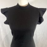Petal and Pup black high neck flutter sleeve backless midi dress size 4 Photo 1