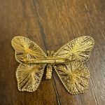 Handmade Butterfly Pin Brooch / Wings of Gold Thread‎ 2.5”x1.5” Photo 1