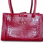 Liz Claiborne Liz Clairborne red faux crocodile leather shoulder bag with bow detail Photo 2