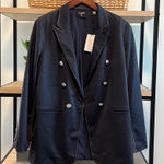 T Tahari NWT  Denim Knit Long Double Breasted Power Blazer, 12 Photo 0