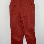 ZARA Burnt Orange High-Rise Cuffed Paperbag Pants Women's Size Extra Small XS Photo 0