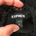 EXPRESS Black Lace Ruffle Long Sleeve Top with Mock Neck Zipper Back Size XS Photo 10