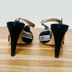 Tibi Black Print Silk Slingback Heels Sandals Shoes Size 6.5 Photo 4