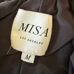 MISA Los Angeles | Dark Gray Domino Draped Knot front Cocktail Dress | Medium Photo 6