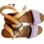 Toms Women's Platform Wedge Espadrille Sandals Size 10 W Multi Color Tribal Photo 0
