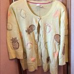 Christopher & Banks  Light Green Cardigan with Fruit Embroidery xl Photo 0