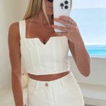 Show Me Your Mumu Statesboro White Denim Skort Seasalt White 25 Photo 0