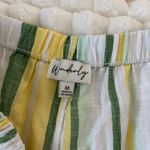 Wonderly  Green and Yellow Striped Women's Shorts Photo 2