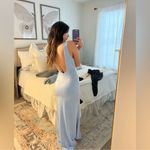 NBD  Revolve Zeb Light Baby Blue Event Formal Maxi Gown Low Back Size Small Photo 10