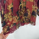 Chico's Vintage Y2K Whimsical 100% Silk Button Up Shirt Size 1 Fairycore Goth Photo 4