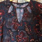American Eagle  Maroon Paisley Long Sleeve Dress Photo 9
