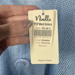 NOELLE Top Women OS Blue Sequin Mesh Crop Swim Cover Blouse Shirt Sheer Beach Size undefined Photo 3