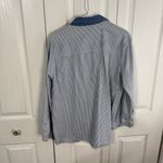 Sara Studio striped denim collar leaf embroidered size 1X Blue Photo 4