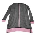 Talbots T by Mixed Texture Marled Cardigan Women's S Pink/Black/Grey Long Cozy Photo 2