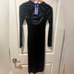 Chic Black Velvet Long Sleeve Dress Size XXS Photo 1