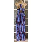 Parker  Womens Silk Abstract Print V-Neck Maxi Dress Blue Red Size XS Photo 2