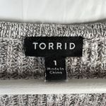 Torrid  Plus Size 1X Sweater Grey Marled Strappy Front Pull Over Long Sleeve Knit Photo 2