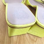 Vince Camuto Neon Yellow Green Block Heel Sandal Crocodile Embossed Size 9.5 Photo 10