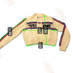 Mango Cream and Blue Striped Cardigan Cropped - Size M new Photo 6