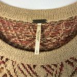 Free People  Beige & Red Rose Floral Short Sleeve Sweater Dress L Photo 3