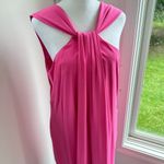 Etcetera  Flamingo Pink Cocktail Formal Pleated High Neck Shift Dress Size 12 NWT Photo 3
