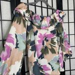J.Crew Mercantile Floral Convertible Off The Shoulder Ruffle Top Purple Small Photo 5