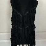Double Zero BLACK VEGAN SUEDE FRINGE VEST Photo 0