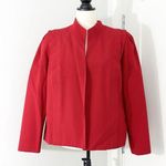 Vintage Sherbert Size 16 Red Long Sleeve Open Front Blazer Jacket Photo 0