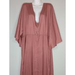 A Beautiful Soul Rose Kaftan Kimono Sleeves Maxi Dress Size B (2X) NWT Pink Photo 1