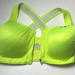 Under Armour Bright Neon Athletic Sporty Logo Cross Strap Sports Bra Sz L Photo 4