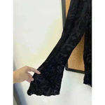 Ultra Pink  Black Burnout Velvet Top Blouse Medium Whimsigoth Fairy Stevie Nicks Photo 2