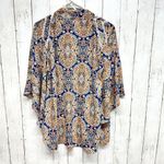 Tobi  Women Size Small Boho Fairy Beach Top Paisley Print Kimono Lace Bell Sleeve Photo 4