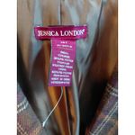 Jessica London Plaid Blazer Pants Suit Set Women 12 Wool Blend Brown Purple Photo 8