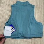 JoyLab NWT  Women’s High Neck Zip-Up Sports Bra Striped Light Aqua Blue Photo 6