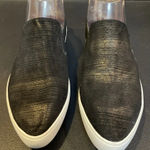 Mark Nason‎ On Point Black Gold Metallic Leather Slip On Sneakers Shoes Size 8 Photo 0