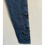 Driftwood  Jackie Medium Wash Embroidered Floral Black Slim Leg Jeans Size 28 Photo 6