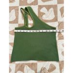 Bright Green Ribbed Stretchy Asymmetrical Strap Tank Top S/M Photo 2