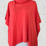 N Peal Coral Orange Cashmere Turtleneck Poncho Shawl Luxury Sweater One Size Size L Photo 0